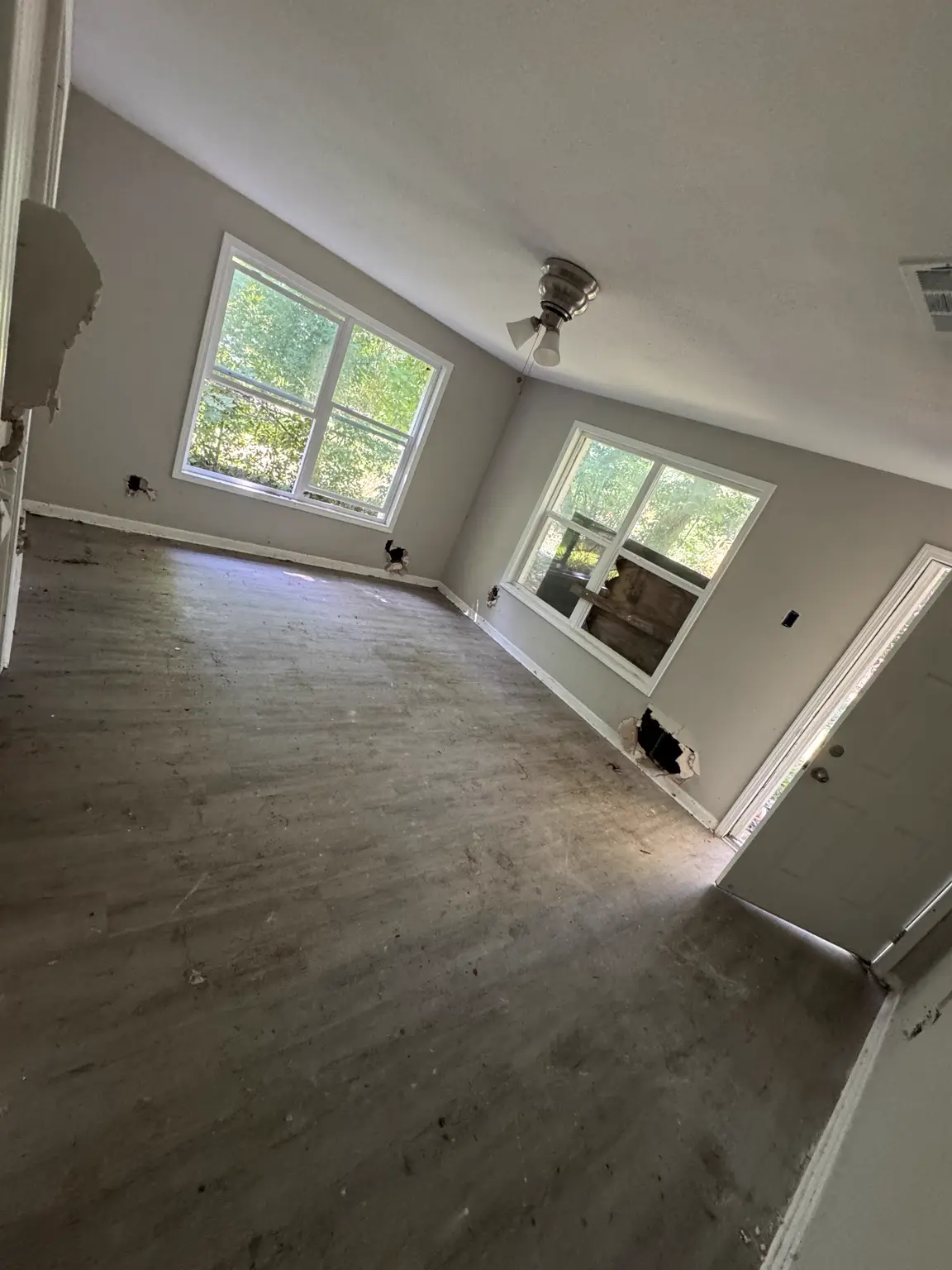 Additional room after the household debris was removed